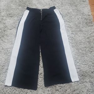 Black and white dressy wide leg pants